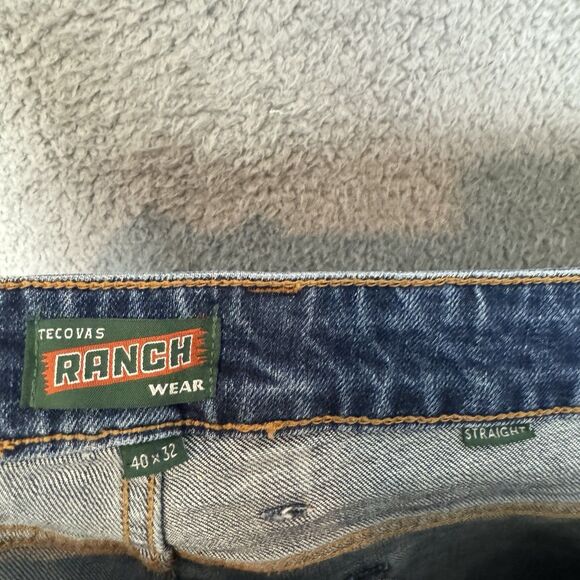 Tecovas Jeans Mens 40x31 Medium Blue Straight Ranch Western Cowboy Rodeo - Picture 9 of 11